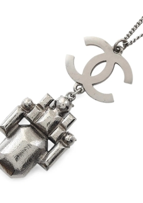CHANEL Pre-Owned 1986-1988 Coco Mark crystal necklace - Silver