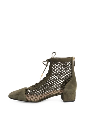 Christian Dior Pre-Owned lace-up mesh ankle boots - White