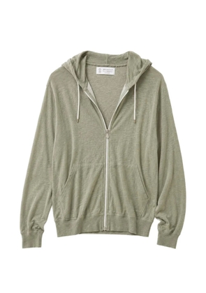 Brunello Cucinelli knit zip-up hoodie - Green