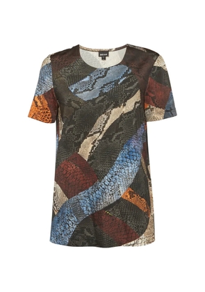 Just Cavalli Vintage snakeskin-print T-shirt - Black