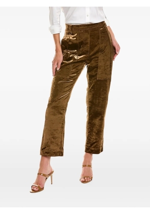 Brunello Cucinelli velvet high-waisted trousers - Brown