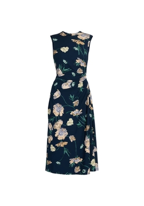 ERDEM floral-print midi dress - Blue