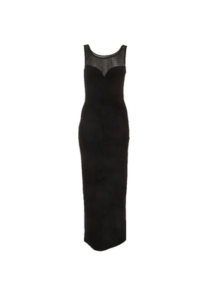Alaïa Pre-Owned crochet-paneled sleeveless midi dress - Black
