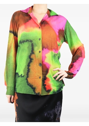 Dries Van Noten Pre-Owned watercolour-print shirt - Pink