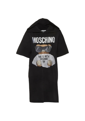 Moschino Pre-Owned Teddy Bear embroidered hooded mini dress - Black