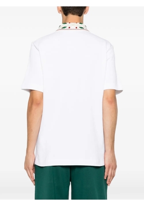 Casablanca logo-embroidered polo shirt - White