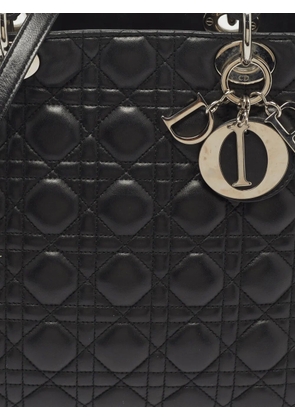 Christian Dior Pre-Owned large Lady Dior Cannage tote bag - Black