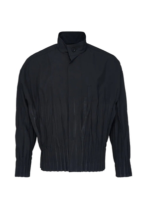 Issey Miyake Men Waft Black pleated high-neck jacket