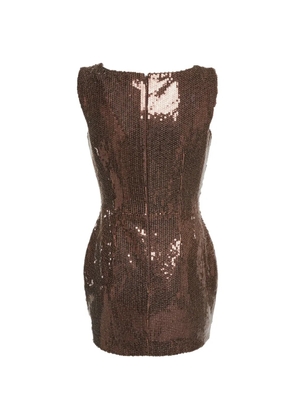 Alex Perry Portrait sequin mini dress - Brown