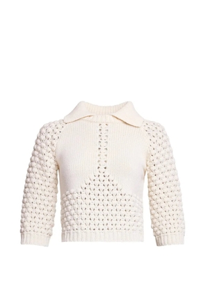 Elie Saab polo-collar sweater - Neutrals