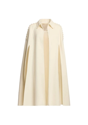 Elie Saab shoulder-embellished cape - Neutrals