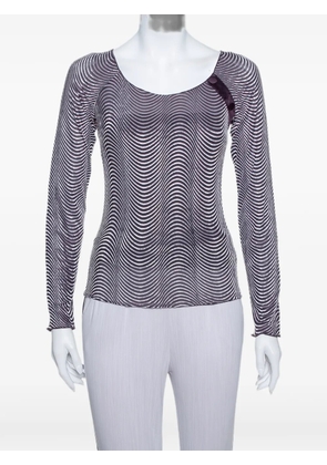 Armani Vintage wave-pattern button-detail top - Purple