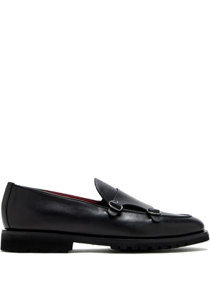 Barrett double-buckle leather monk shoes - Black