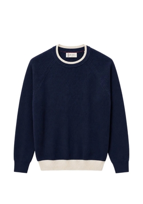 Brunello Cucinelli ribbed raglan-sleeve sweater - Blue