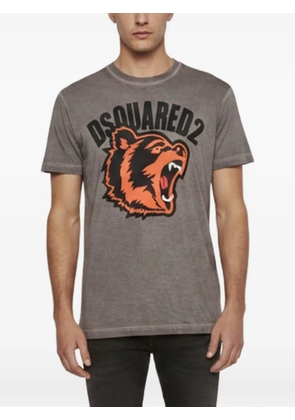 DSQUARED2 bear logo print T-shirt - Grey