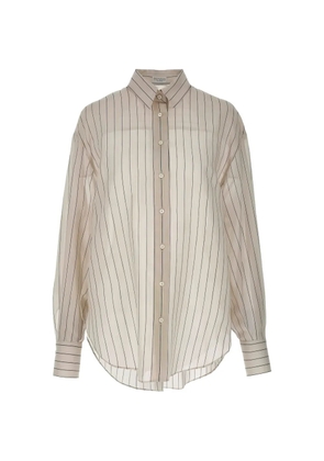 Brunello Cucinelli striped silk shirt - Neutrals