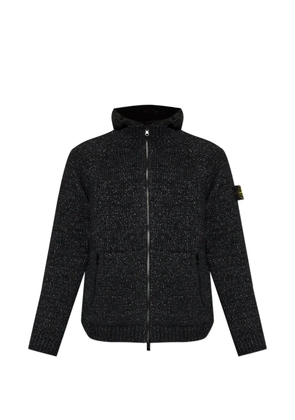 Stone Island logo-patch hooded jacket - Black