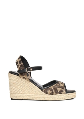 V°73 leopard-print wedge sandals - Neutrals