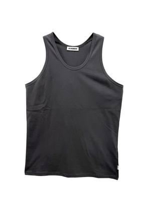 Jil Sander logo-patch scoop-neck vest - Grey