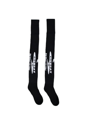PROTOTYPES logo-print over-the-knee socks - Black