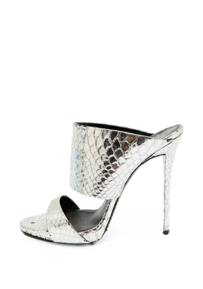Giuseppe Zanotti Vintage Andrea python-embossed sandals - Silver