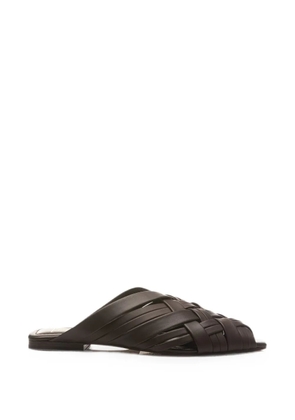 SPAZIO CORRIDONI 1 woven leather flat sandals - Brown