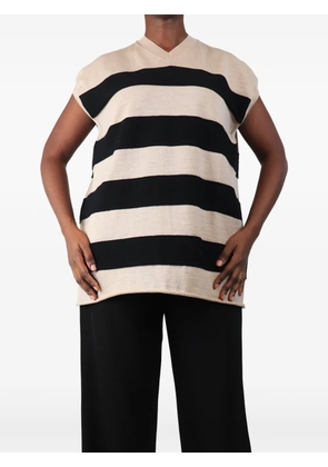 Sofie D'hoore striped V-neck sweater - Neutrals