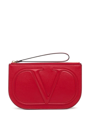Valentino Garavani VLogo Walk calfskin pouch - Red