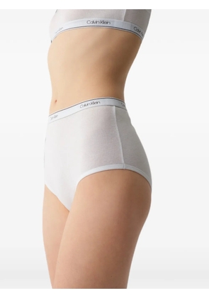Calvin Klein logo-waistband high-waisted briefs - White