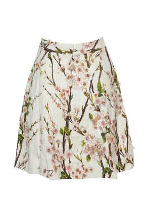 Dolce & Gabbana Pre-Owned floral-print sequinned mini skirt - White