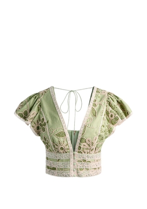 alice + olivia Keeley flutter-sleeve blouse - Green