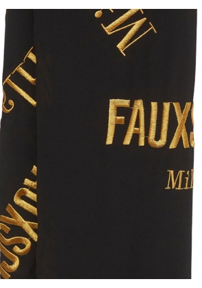 Moschino Pre-Owned embroidered logo scarf - Black