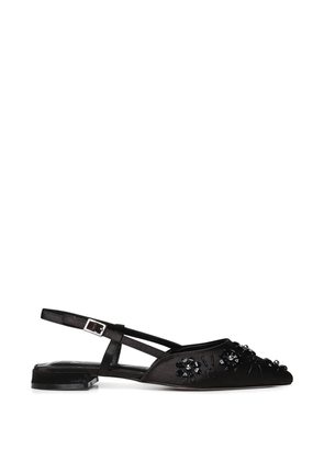 V°73 Kayla beaded slingback flat pumps - Black