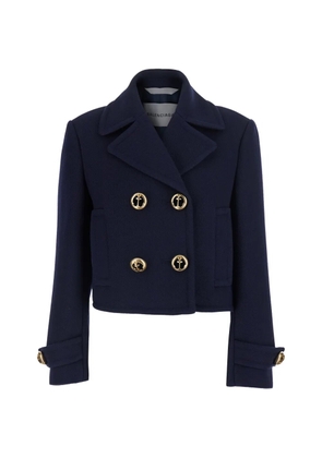 Balenciaga anchor-button cropped jacket - Blue