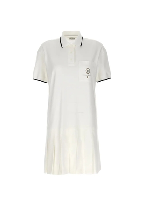 Brunello Cucinelli pleated-skirt polo mini dress - White