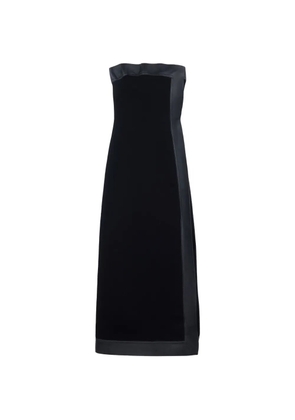 Tod's leather-trim strapless dress - Black