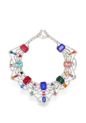 Vintage crystal-embellished necklace - Silver