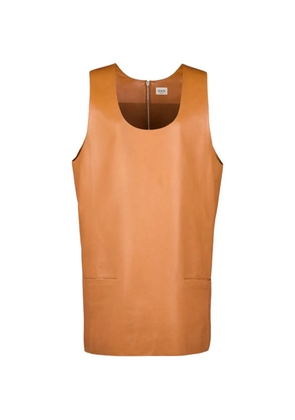 Tod's scoop neck leather dress - Orange