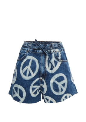 SANDRO peace sign print shorts - Blue