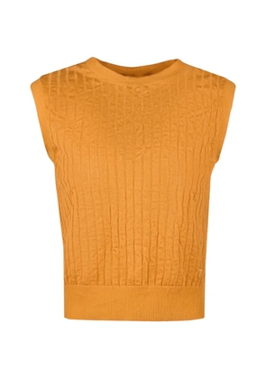 Tod's crinkled knitted vest - Orange