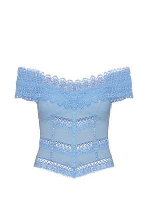 Charo Ruiz Ibiza lace-trim off-the-shoulder top - Blue