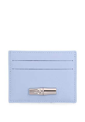 Longchamp Le Roseau leather card holder - Blue