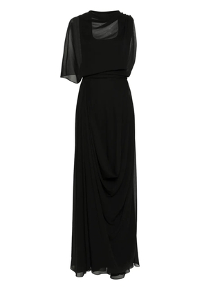 Gemy Maalouf single-sleeve draped gown - Black