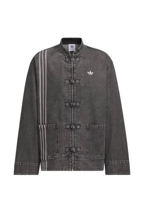 adidas frog-fastening denim jacket - Grey