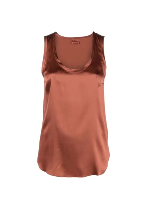 Brunello Cucinelli sleeveless satin top - Brown