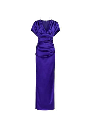 Talbot Runhof Roadmovie2 stretch satin evening maxi dress - Purple