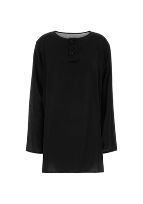 Y's long-sleeve button-placket blouse - Black