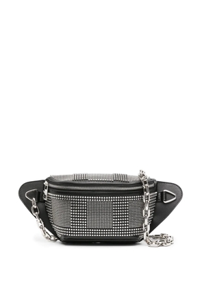Alexander McQueen stud-embellished leather messenger bag - Black