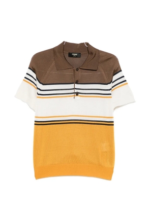 FENDI striped polo shirt - Orange