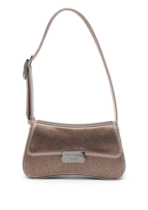 Emporio Armani rhinestone-embellished shoulder bag - Brown
